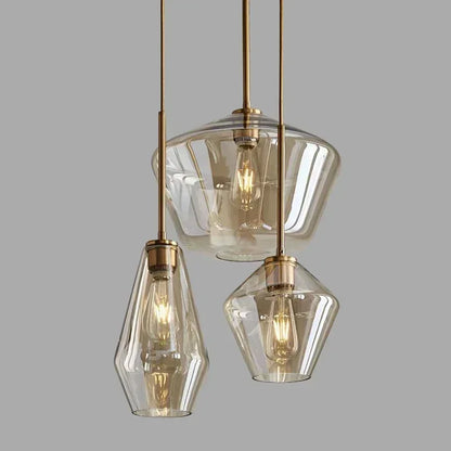 Decorbites™ Glasleuchter: Bernsteinfarbene Pendelleuchten für Esszimmer, Wohnzimmer, Schlafzimmer, Hotel, Café