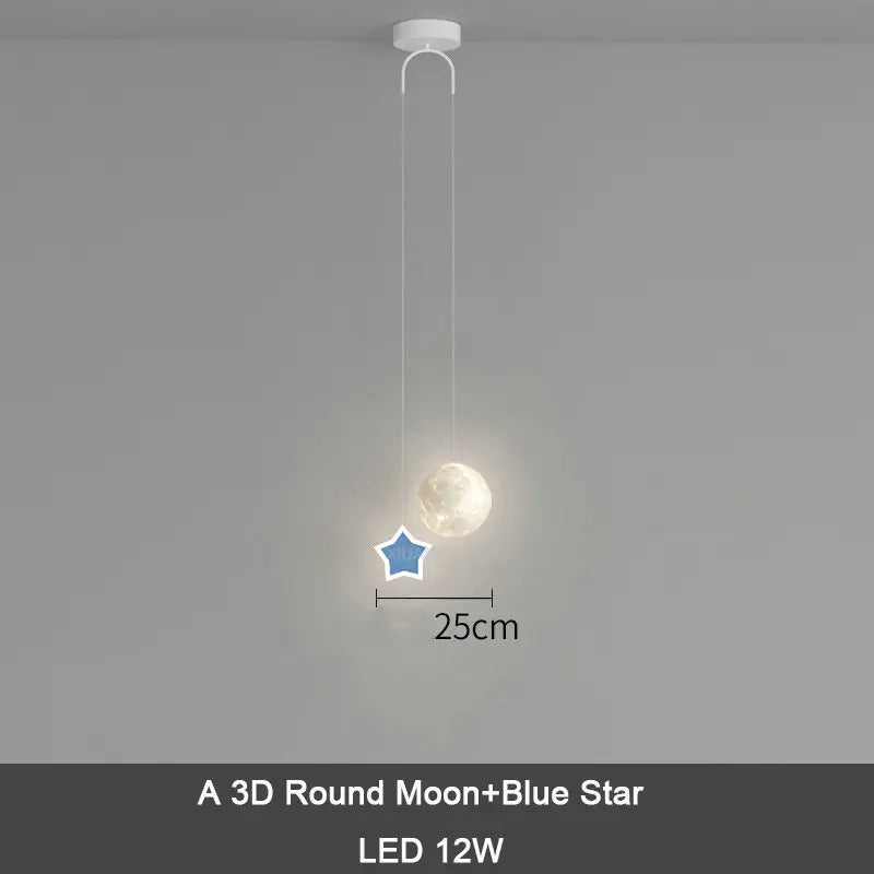 DecorBites™ Kids Star Cloud Moon Pendant Lamp with Remote Control Dimming