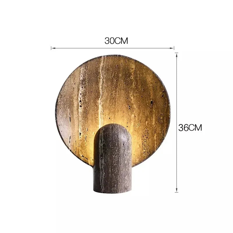 Decorbites™ Dunkler Travertin-Felsen LED-Harz-Tischleuchte – Modernes minimalistisches Wohnaccessoire
