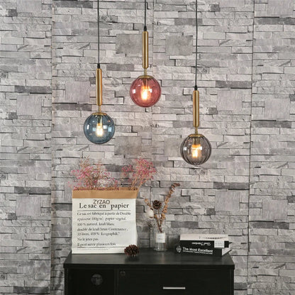 DecorBites™ Glass Ball Pendant Lamp LED Hanging Light for Minimalist Living Room