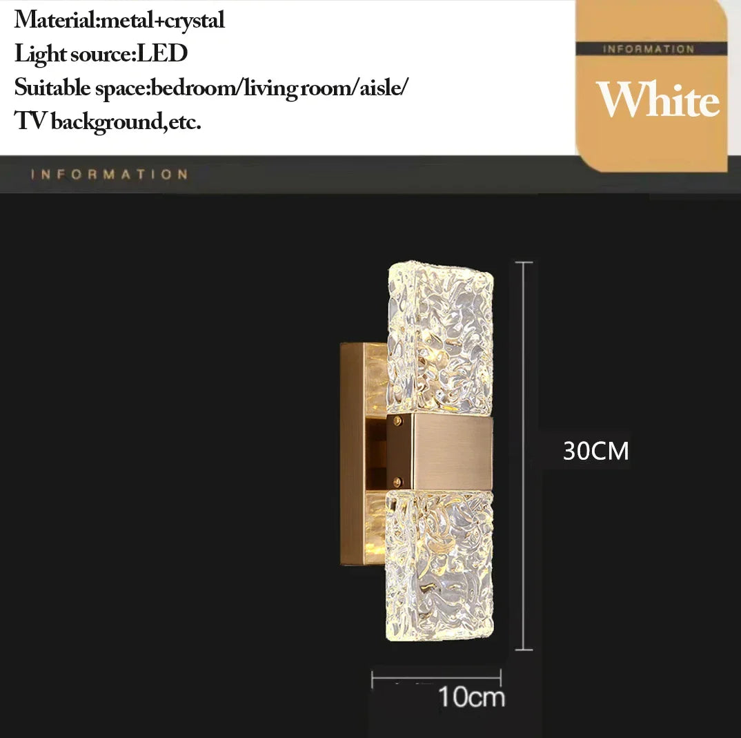 DecorBites™ Crystal Nordic LED Wall Lamps | Modern Corrugated Sconces for Home Decor