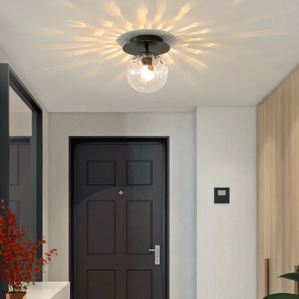 DecorBites™ Gold Ball Glass Ceiling Lamp: Modern Nordic Living Room Lights for Loft Decor