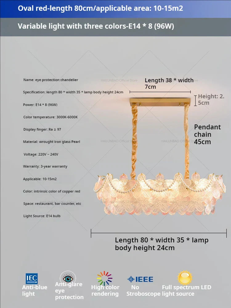 Decorbites™ Glas Blume Prinzessin Zimmer LichtLux Postmodern Französisch Creme Wind Lampe
