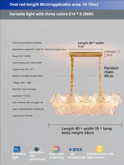 Decorbites™ Glas Blume Prinzessin Zimmer LichtLux Postmodern Französisch Creme Wind Lampe
