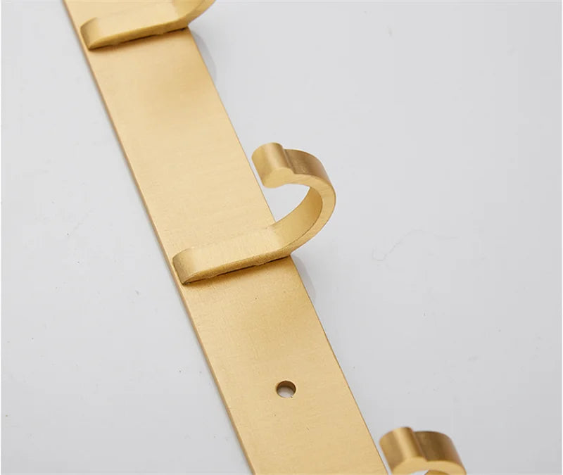 Decorbites™ Gebürstetes Gold-Aluminium-Garderobenhaken Set aus 4 - Badezimmer- & Küchenhaken