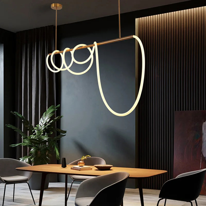 Modern Gold Black Chandelier