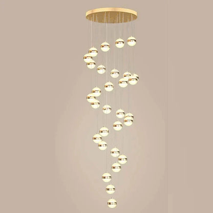 Decorbites™ Gold-Acrylic-Kronleuchter – Moderne LED-Beleuchtung für Treppenhäuser