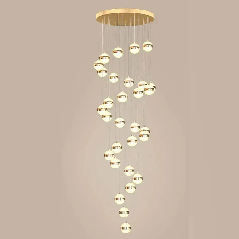 Gold Acrylic Staircase Chandelier