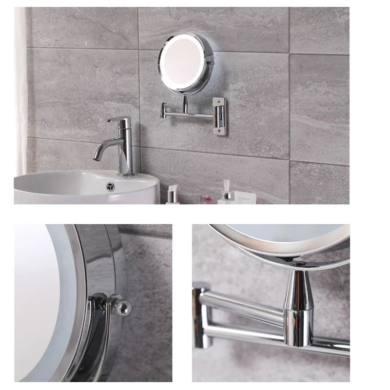 Decorbites™ LED-Licht-Make-up-Spiegel 10-fache Vergrößerung Doppelseitig Touch-Dimming