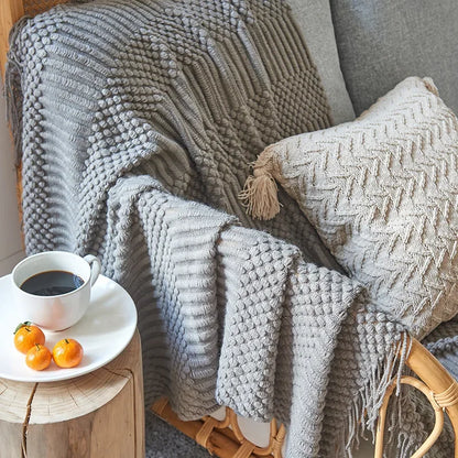 Decorbites™ Gemütliche Strick-Sofadecke - Winterliches Komfort für Zuhause und Home-Office-Nickerchen