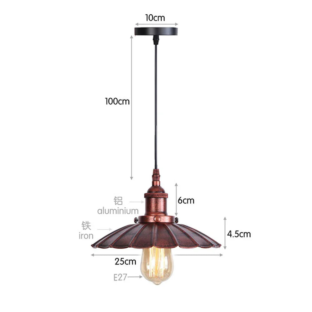 Industrial Vintage Black Iron Pendant Light