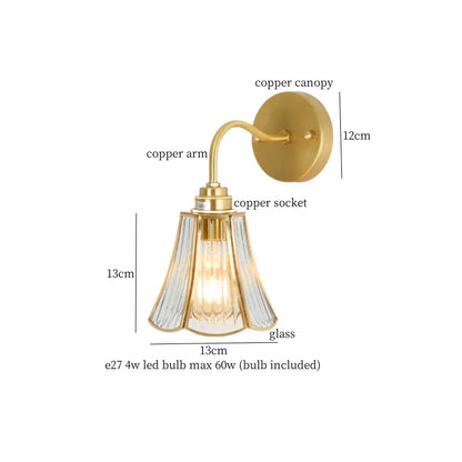 Decorbites™ Messing Glas LED Wandlampe Badezimmerspiegel Vintage Wandapplikation