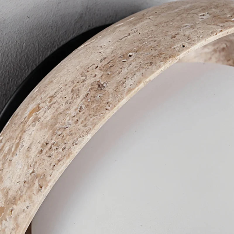 Decorbites™ LED-Wandleuchte: Nordisches modernes Design mit weißem Glas und gelbem Travertin-Holz