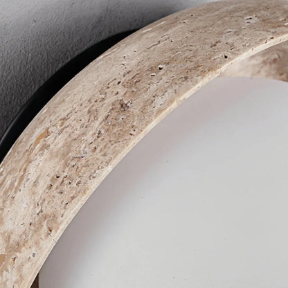 Decorbites™ LED-Wandleuchte: Nordisches modernes Design mit weißem Glas und gelbem Travertin-Holz