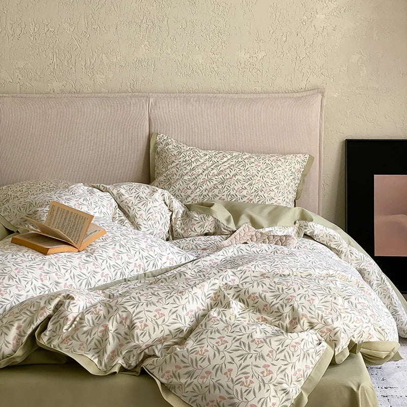 Decorbites™-Ägyptische-Baumwoll-Bettwäsche-Set: Queen King Ru Größe Druck D Duvet Cover Sheet Kissenbezug