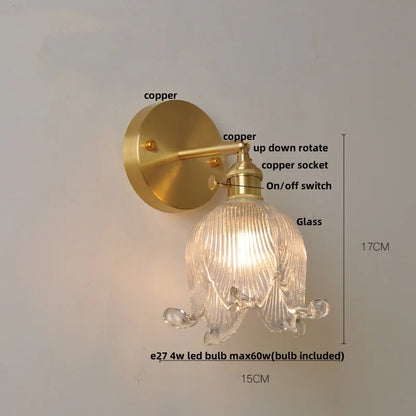 Decorbites™ Loft Bernstein-Glas LED-Wandleuchte mit Vintage-Drehschalter