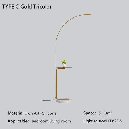 Decorbites™ LED-Kunst-Bodenleuchte Modernes Design Schwarz Weiß Gold Wohnzimmer-Dekoration