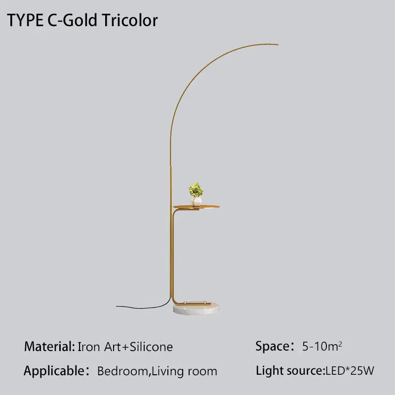 Black C Shape Floor Lamp