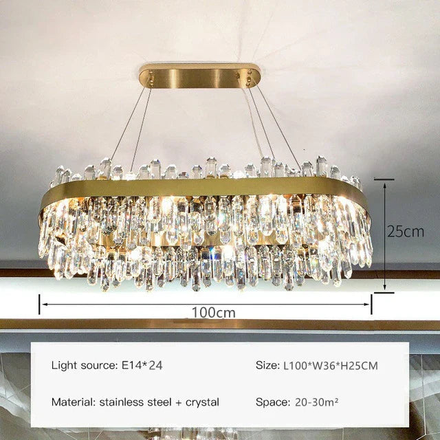 DecorBites™ Crystal Circle Ceiling Chandelier with LED Lighting for Designer Dining Room