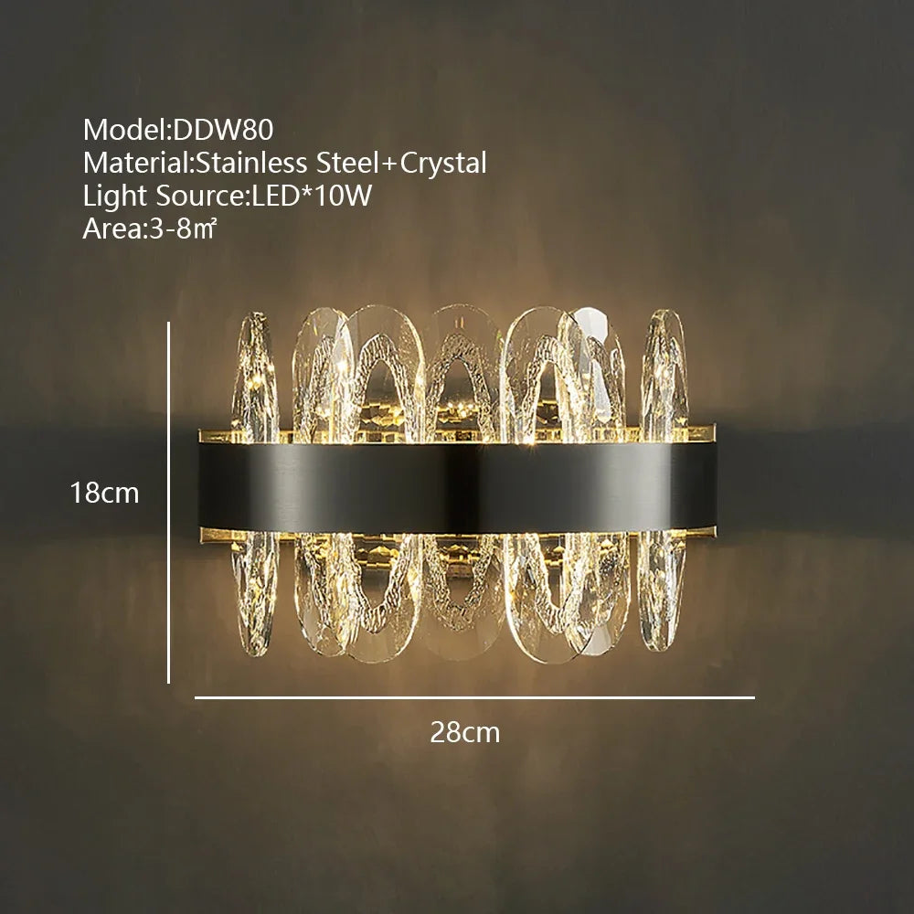 DecorBites™ Crystal LED Chandelier: Modern Luxury Interior Pendant Light for Living Room