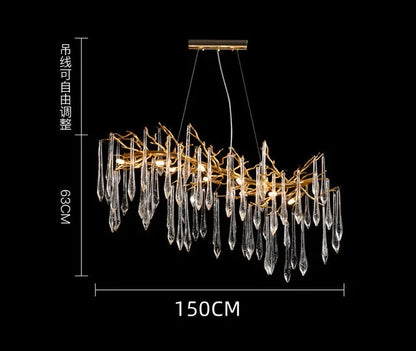 Decorbites™ Kristall-Wassertropfen-LED-Kronleuchter: Modernes Luxus-Zweigen-Design für Wohn- und Esszimmer