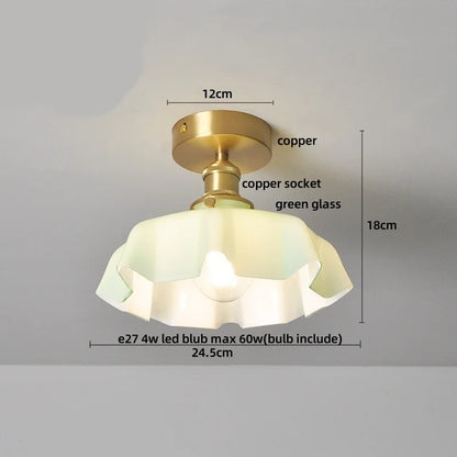 DecorBites™ Glass LED Ceiling Lamp Iron Base Nordic Modern Simple Design