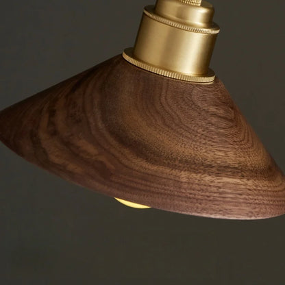 Decorbites™ Japanische LED-Hängeleuchte im Vintage-Stil aus Holz und Kupfer