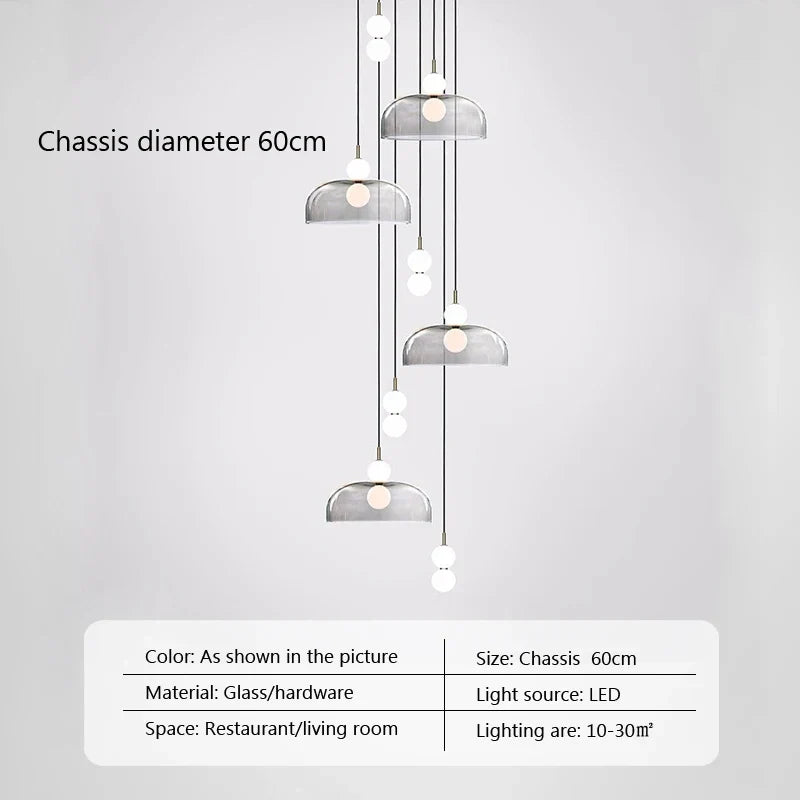 DecorBites™ Glass Ball Pendant Light for Duplex Stairwells, Living Room, Bedroom, and Staircase Decor