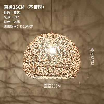 Decorbites™ Handgewebte Rattan-Hängeleuchter Bambus Moderne Wohnzimmer-Dekoration