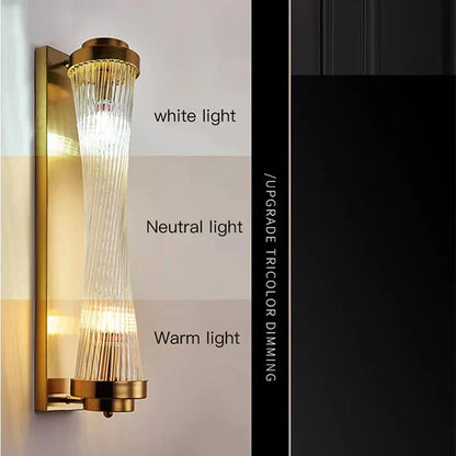 DecorBites™ Crystal Wall Sconce: Copper LED Bedroom Lighting for TV Background, Dining Room