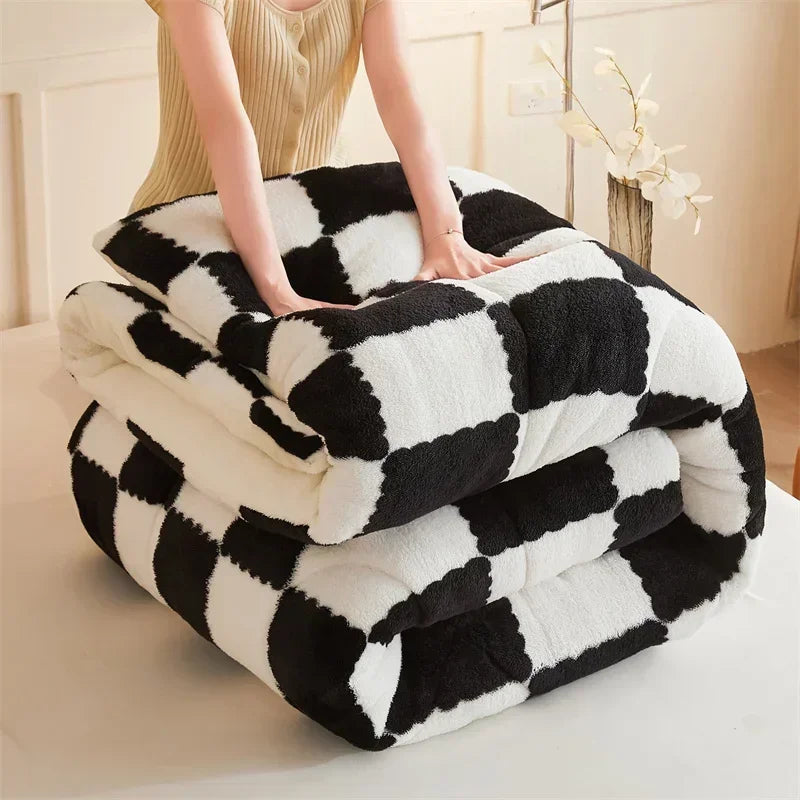 Decorbites™ Gemütliche Schachbrett-Winterdecke - Super dick & weich aus Kaschmir-Duvet-Bettdecke