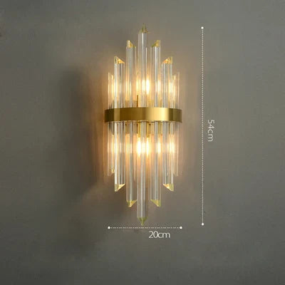 Decorbites™ Art-Deco-Edelstahl-Kristall-LED-Wandleuchte Schwarz Gold Schlafzimmer Flur
