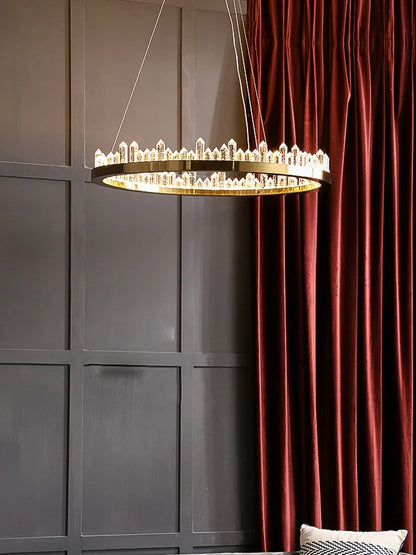 DecorBites™ Dimmalbe LED Crystal High Ceiling Chandelier for Living Room