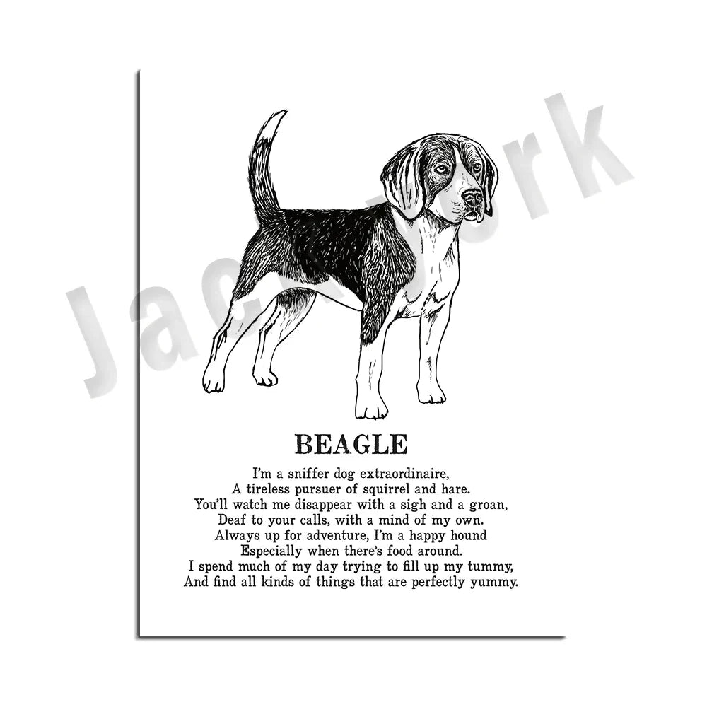 Decorbites™ Gemütliche Hunde-Kollektion: Hundepoesie-Poster mit Lhasa, Schäferhund, Terrier, Bulldogge, Tibetischer, Yorkie