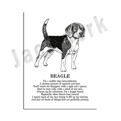 Decorbites™ Gemütliche Hunde-Kollektion: Hundepoesie-Poster mit Lhasa, Schäferhund, Terrier, Bulldogge, Tibetischer, Yorkie