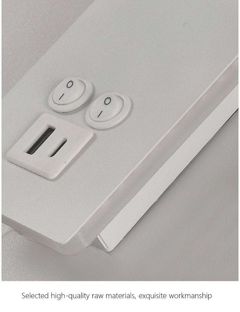 Decorbites™ Schwarz-Messing LED-Wandleuchte mit USB-Anschluss & Schalter - 3W-Scheinwerfer für das Schlafzimmer