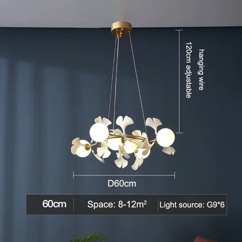 Decorbites™ Gingko-Blatt-Zweig LED-Deckenleuchter für modernes Wohnzimmer und Schlafzimmer