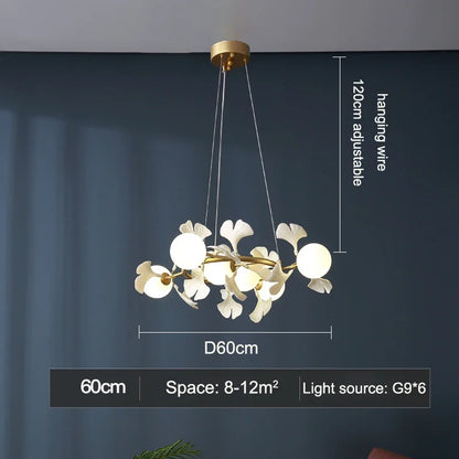 Decorbites™ Gingko-Blatt-Zweig LED-Deckenleuchter für modernes Wohnzimmer und Schlafzimmer