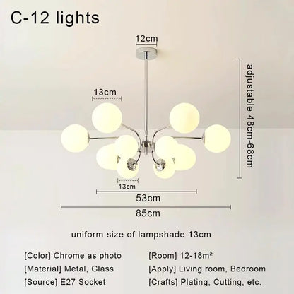 Decorbites™ Glas-Kugeln-LED-Deckenleuchter für modernes Wohnzimmer und Schlafzimmer