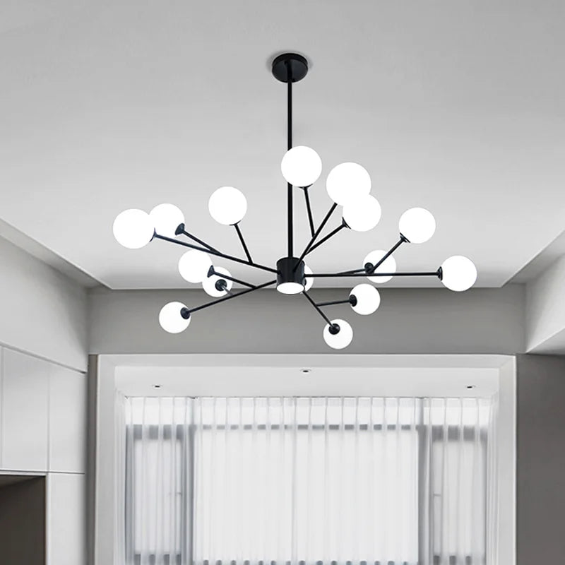 Decorbites™ Schwarze Kronleuchter: Luxuriöse Glas-Hängeleuchte für Zuhause, Schlafzimmer oder Wohnzimmer