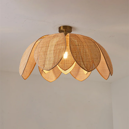 Decorbites™ Handgefertigte Rattan-Blütenblüten-Pendelleuchte mit chinesischem Stil-Design für Wohn- und Esszimmer