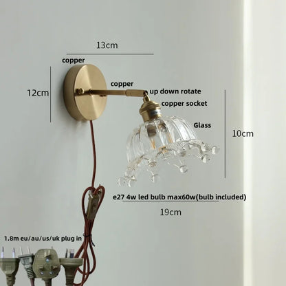 Decorbites™ Krone Glas LED Wandlampen Messing Schalter Treppenarmaturen