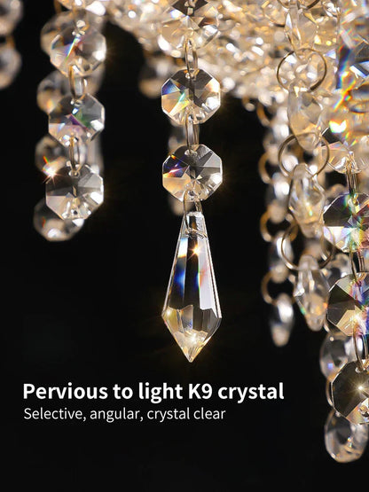 DecorBites™ Crystal Chandelier: Nordic Luxury Lighting for Living Room, Bedroom, and Dining Area
