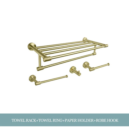 Decorbites™ Gold-Hardware-Set: Handtuchhalter, Toilettenpapierhalter, Bademantel-Haken, Becherhalter