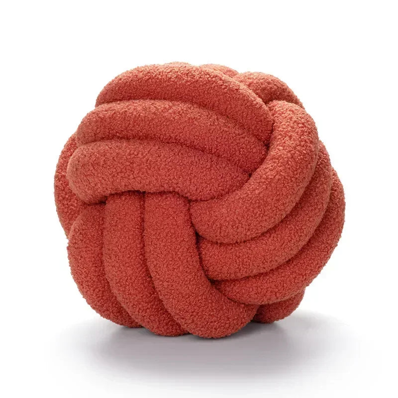 Decorbites™ Lamm-Fleece-Sofabettkissen, hochwertige verknotete Ballkissen für elegante Wohnzimmerdekoration