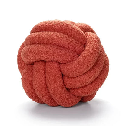 Decorbites™ Lamm-Fleece-Sofabettkissen, hochwertige verknotete Ballkissen für elegante Wohnzimmerdekoration