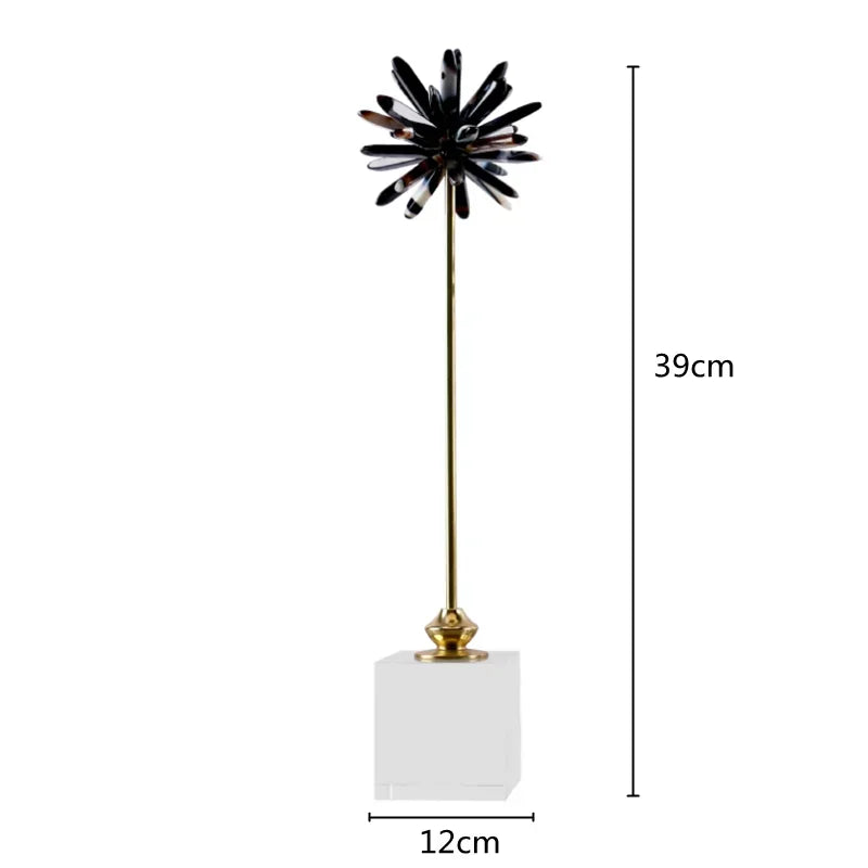 DecorBites™ Crystal Agate Handmade White Flower Home Decor Figurine