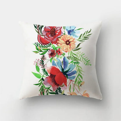 Decorbites™ Reh-Tier Kurz-Plüsch-Kissenbezug mit natürlichen Blättern und Blumen