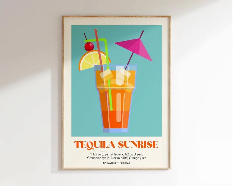 Sangria Drink Negroni Canvas Painting Club Bar Shop Home Decoration Cartoon Fruit Juice Mojito Aperol Spritz Posters and Prints