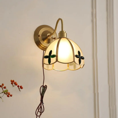 DecorBites™ Glass Brass Wall Sconce LED Light Fixture for Dining Living Room